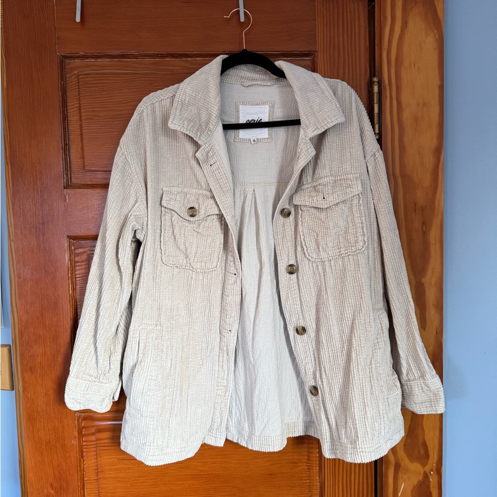 Aerie Cream Corduroy Shacket